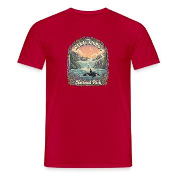 Kenai Fjords National Park USA Alaska Hiking - Men's T-Shirt - red - Front - AI Model Male 178 dark (178cm)