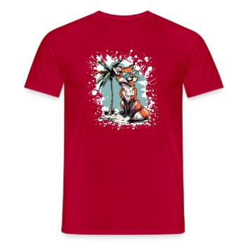 Fuchs Sommer Comic - Männer T-Shirt - Rot - Vorne - AI Model Male 178 dark (178cm)