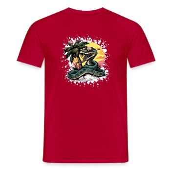 Snake Cobra Summer Comic - T-shirt homme - rouge - Devant - AI Model Male 178 dark (178cm)
