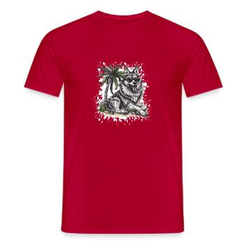 Wolf Summer Comic - T-shirt homme - rouge - Devant - AI Model Male 178 dark (178cm)