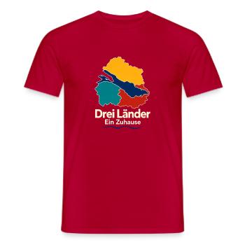 Bodensee Map Drei Länder Ein Zuhause - Men's T-Shirt - red - Front - AI Model Male 178 dark (178cm)