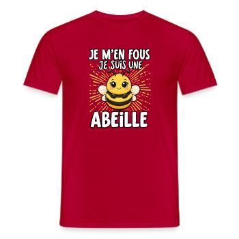Je m'en fous je suis une abeille - süßer biene - Männer T-Shirt - Rot - Vorne - AI Model Male 178 dark (178cm)