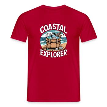 Explorateur côtier Sunset - T-shirt homme - rouge - Devant - AI Model Male 178 dark (178cm)
