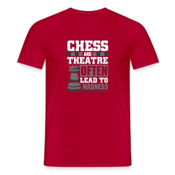 Chess Chess Player Chessboard - Men's T-Shirt - red - Front - AI Model Male 178 dark (178cm)