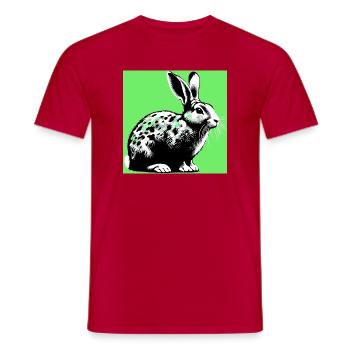 rabbit - Men's T-Shirt - red - Front - AI Model Male 178 dark (178cm)