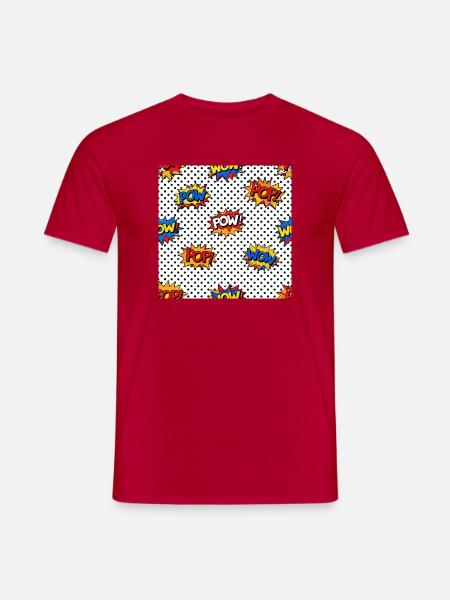 Pop-Art-Comic-Burst-Muster - Männer T-Shirt - Rot