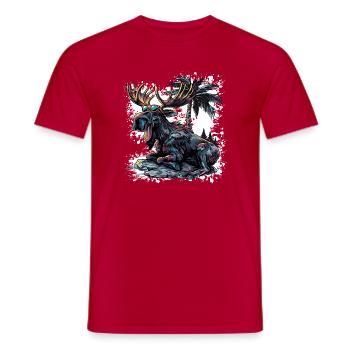 Bande dessinée d’été Moose - T-shirt homme - rouge - Devant - AI Model Male 178 dark (178cm)