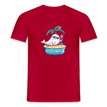 Wal Sommer Urlaub - Männer T-Shirt - Rot - Vorne - AI Model Male 178 dark (178cm)