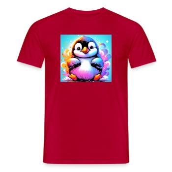 penguin - Men's T-Shirt - red - Front - AI Model Male 178 dark (178cm)