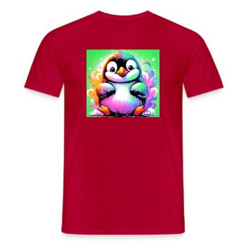 penguin - Men's T-Shirt - red - Front - AI Model Male 178 dark (178cm)