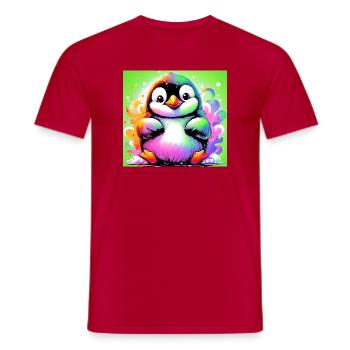 penguin - Men's T-Shirt - red - Front - AI Model Male 178 dark (178cm)