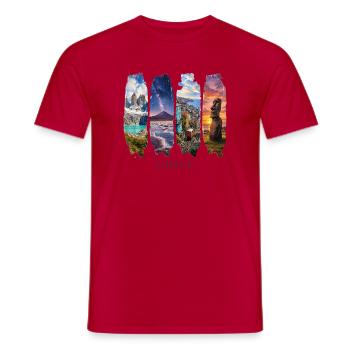 Voyage de vacances au Chili – Nature et culture en Patagonie - T-shirt homme - rouge - Devant - AI Model Male 178 dark (178cm)