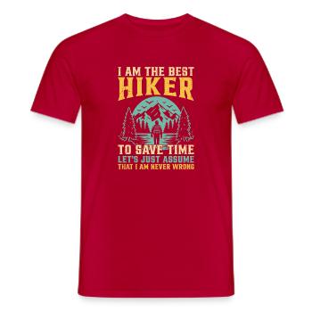 I am the best Hiker - Funny Hiking Mountain Hiker - Männer T-Shirt - Rot - Vorne - AI Model Male 178 dark (178cm)