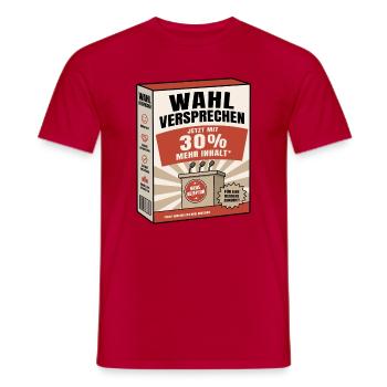 Wahlversprechen – Jetzt mit 30% mehr Inhalt - Männer T-Shirt - Rot - Vorne - AI Model Male 178 dark (178cm)