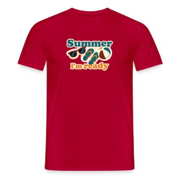 summer ready– vibe plage rétro - T-shirt homme - rouge - Devant - AI Model Male 178 dark (178cm)