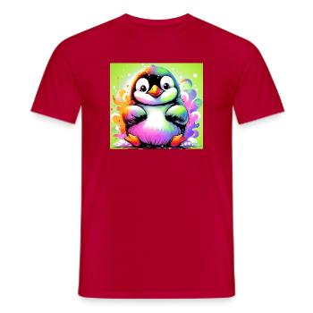 penguin - Men's T-Shirt - red - Front - AI Model Male 178 dark (178cm)