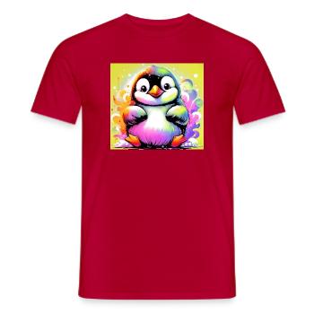 penguin - Men's T-Shirt - red - Front - AI Model Male 178 dark (178cm)