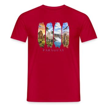 Paraguay Vacation Travel – South America Culture Motif - Men's T-Shirt - red - Front - AI Model Male 178 dark (178cm)