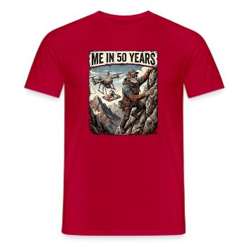 Motif drôle d’escalade à venir - T-shirt homme - rouge - Devant - AI Model Male 178 dark (178cm)