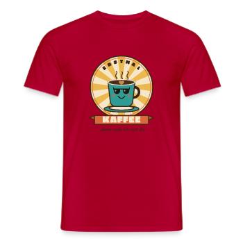 Erstmal Kaffee, dann rede ich mit dir – Retro - Männer T-Shirt - Rot - Vorne - AI Model Male 178 dark (178cm)