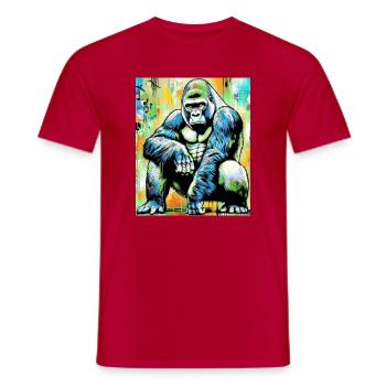 gorilla - Men's T-Shirt - red - Front - AI Model Male 178 dark (178cm)