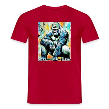 gorilla - Men's T-Shirt - red - Front - AI Model Male 178 dark (178cm)