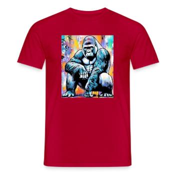 gorilla - Men's T-Shirt - red - Front - AI Model Male 178 dark (178cm)