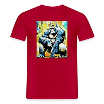 gorilla - Men's T-Shirt - red - Front - AI Model Male 178 dark (178cm)