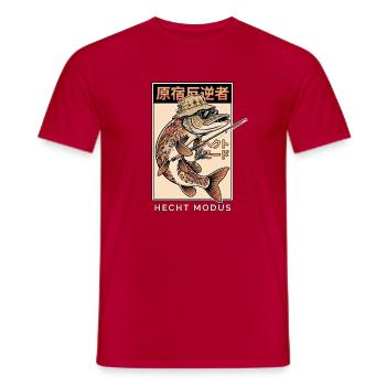 Japanischer Hecht Angler - Männer T-Shirt - Rot - Vorne - AI Model Male 178 dark (178cm)