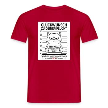Glückwunsch zur Flucht Abschied Kollege - Männer T-Shirt - Rot - Vorne - AI Model Male 178 dark (178cm)