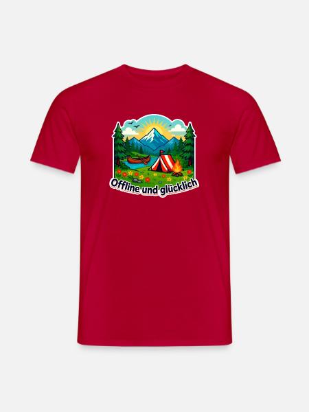 Camping Glück - Männer T-Shirt - Rot