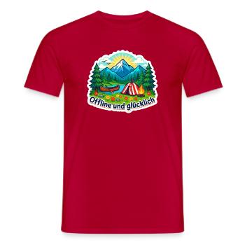 Natur statt WLAN - Männer T-Shirt - Rot - Vorne - AI Model Male 178 dark (178cm)