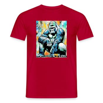 gorilla - Men's T-Shirt - red - Front - AI Model Male 178 dark (178cm)