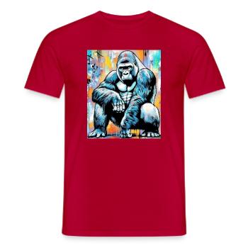 gorilla - Men's T-Shirt - red - Front - AI Model Male 178 dark (178cm)