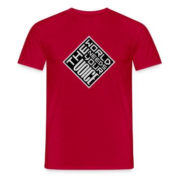 Die Welt Braucht Deine Stimme Inspirierend Zitat - Männer T-Shirt - Rot - Vorne - AI Model Male 178 dark (178cm)