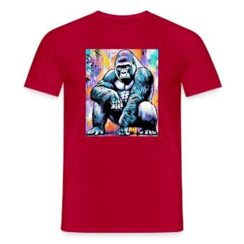 gorilla - Men's T-Shirt - red - Front - AI Model Male 178 dark (178cm)