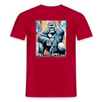 gorilla - Men's T-Shirt - red - Front - AI Model Male 178 dark (178cm)