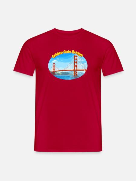 Golden Gate Bridge Illustration - Männer T-Shirt - Rot