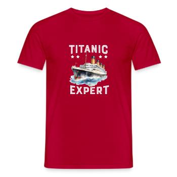 Titanic Expert White Starline RMS Titanic Boys - Men's T-Shirt - red - Front - AI Model Male 178 dark (178cm)