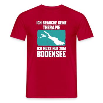 Ich brauche keine Therapie ich muss zum Bodensee - Männer T-Shirt - Rot - Vorne - AI Model Male 178 dark (178cm)