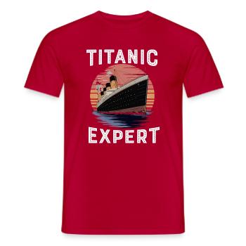 Titanic Expert White Starline RMS Titanic Boys - T-shirt homme - rouge - Devant - AI Model Male 178 dark (178cm)