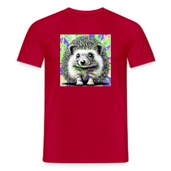 hérisson - T-shirt homme - rouge - Devant - AI Model Male 178 dark (178cm)