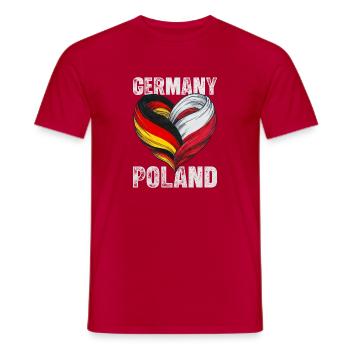 Heart of Germany and Poland - Men's T-Shirt - red - Front - AI Model Male 178 dark (178cm)