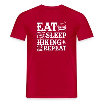 Hiking Mountain Trail Backpacking Outdoors Poaching - Men's T-Shirt - red - Front - AI Model Male 178 dark (178cm)