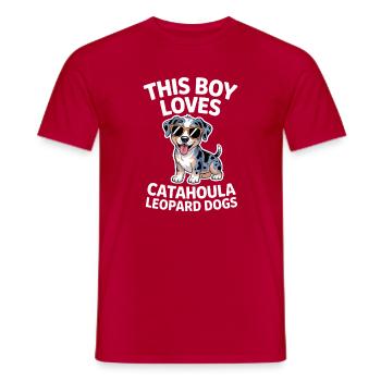 Louisiana Catahoula Leopard Dog Saying Gift - Men's T-Shirt - red - Front - AI Model Male 178 dark (178cm)