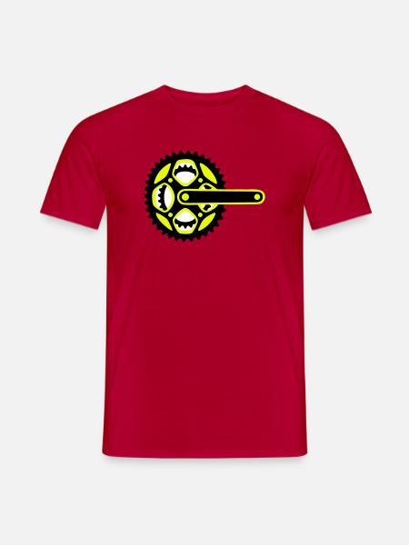 Bicycle Chainring Icon - Men's T-Shirt - red