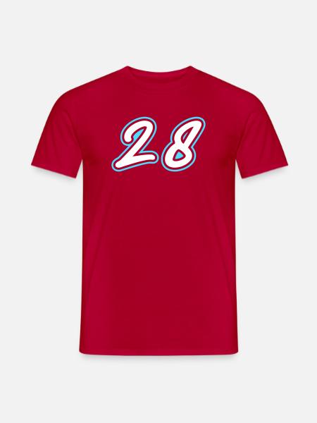 28 Zahl symbol - Männer T-Shirt - Rot