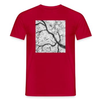 Monochrome Tree Branches Graphic - Men's T-Shirt - red - Front - AI Model Male 178 dark (178cm)