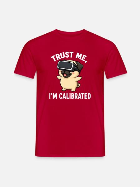 Süßer Mops Cartoon Gamer Spruch - Männer T-Shirt - Rot