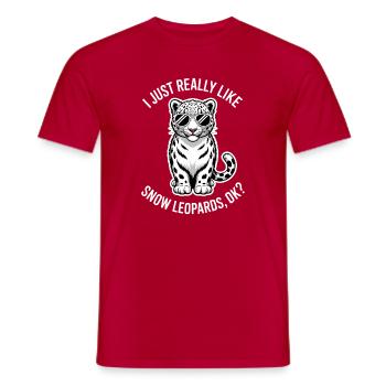 Snow Leopard Sayings Cute Snow Leopard Gift - Men's T-Shirt - red - Front - AI Model Male 178 dark (178cm)